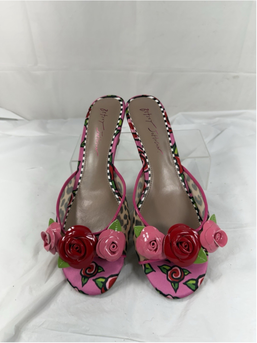 Betsey Johnson Lambert Rose Embellished Kitten Heel Dress Sandals 9.5 M - Picture 9 of 16